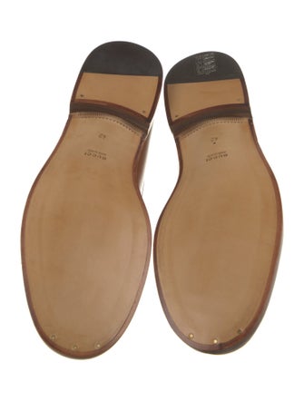 Gucci Web Accent Leather Loafers