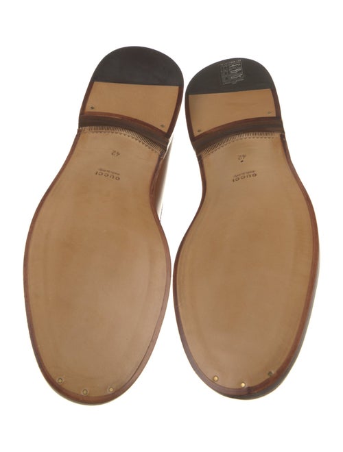 Gucci Web Accent Leather Loafers