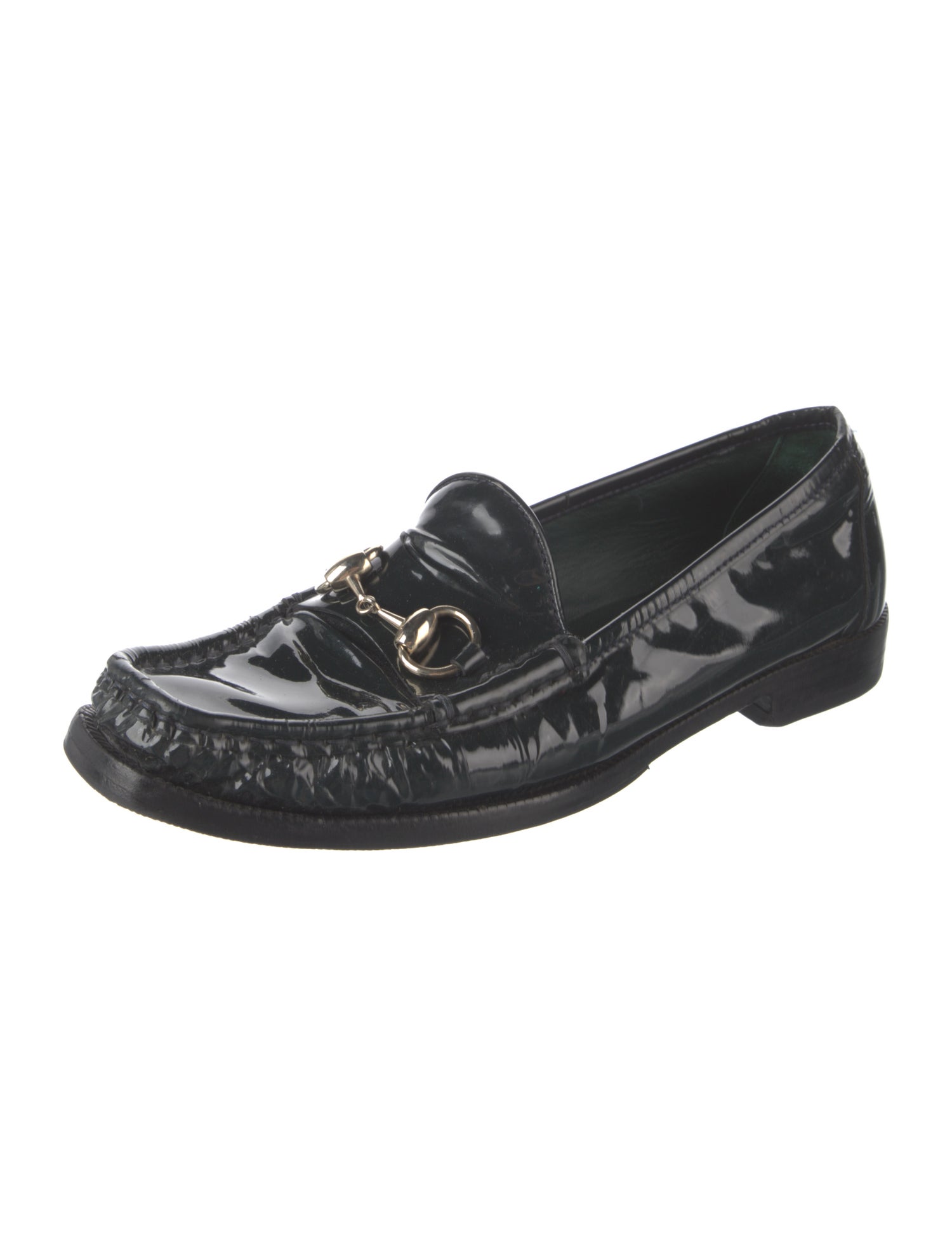 Gucci Horsebit Accent Patent Leather Loafers