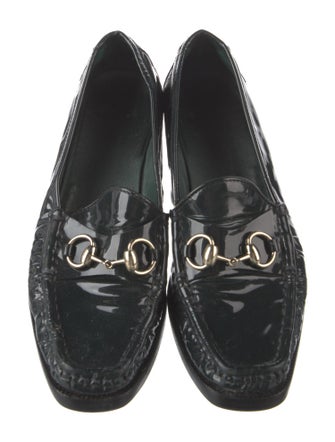 Gucci Horsebit Accent Patent Leather Loafers