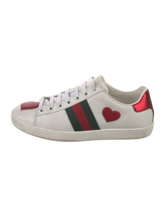 Gucci Web Accent Leather Sneakers