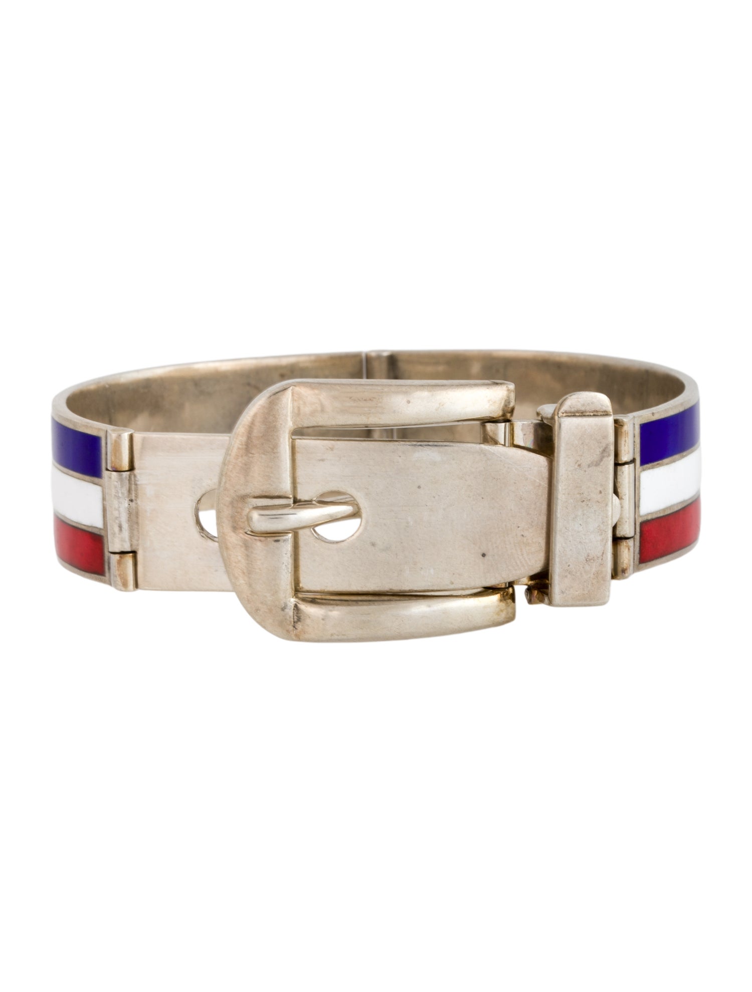 Gucci Enamel Hinged Buckle Bracelet