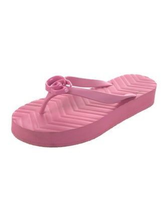 Gucci Double G Logo Rubber Flip Flops