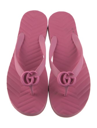 Gucci Double G Logo Rubber Flip Flops