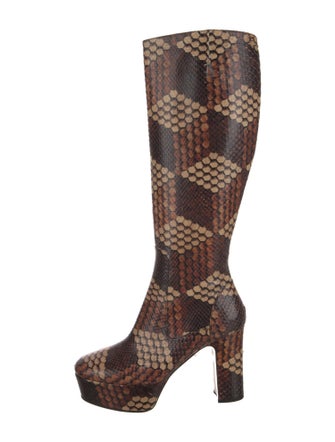 Gucci Python Animal Print Boots