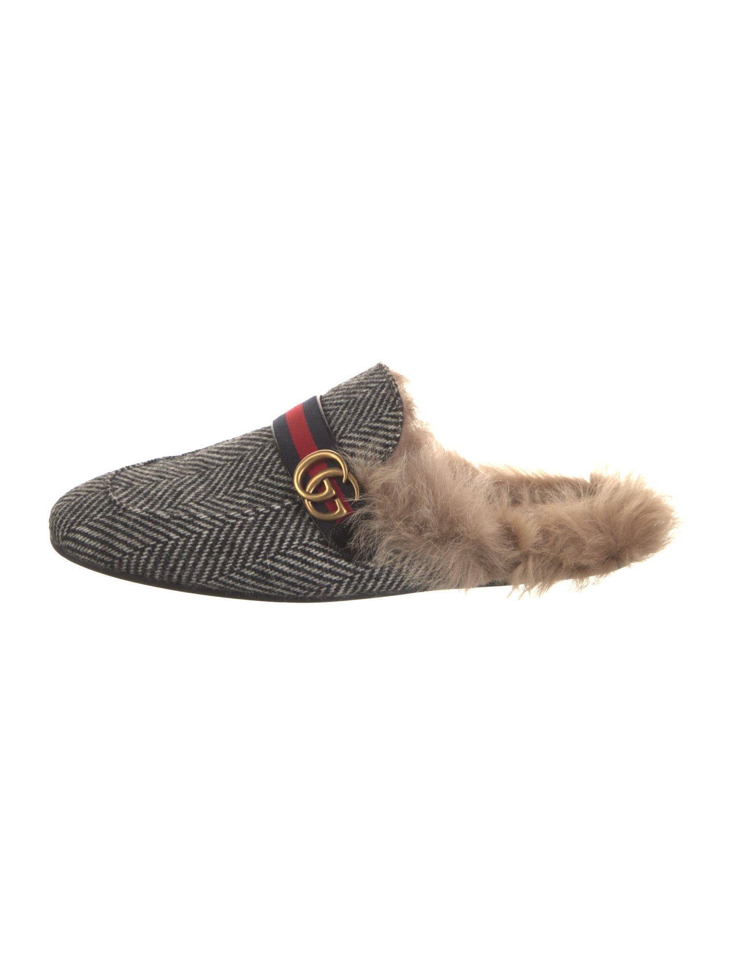 Gucci Double G Logo Wool Slippers