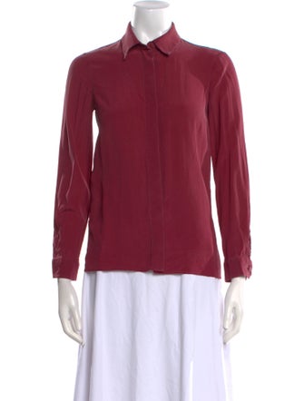 Gucci Silk Long Sleeve Button-Up Top