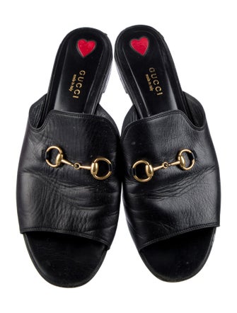 Gucci Princetown Horsebit Accent Slides