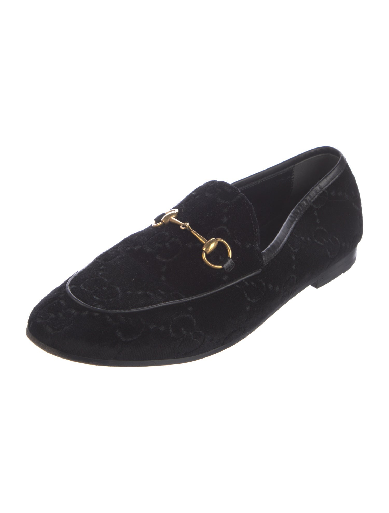 Gucci Horsebit Accent Velvet Loafers