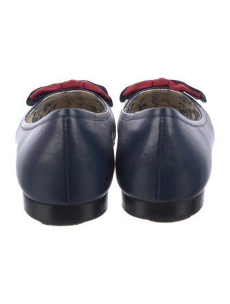Gucci Web Accent Leather Flats