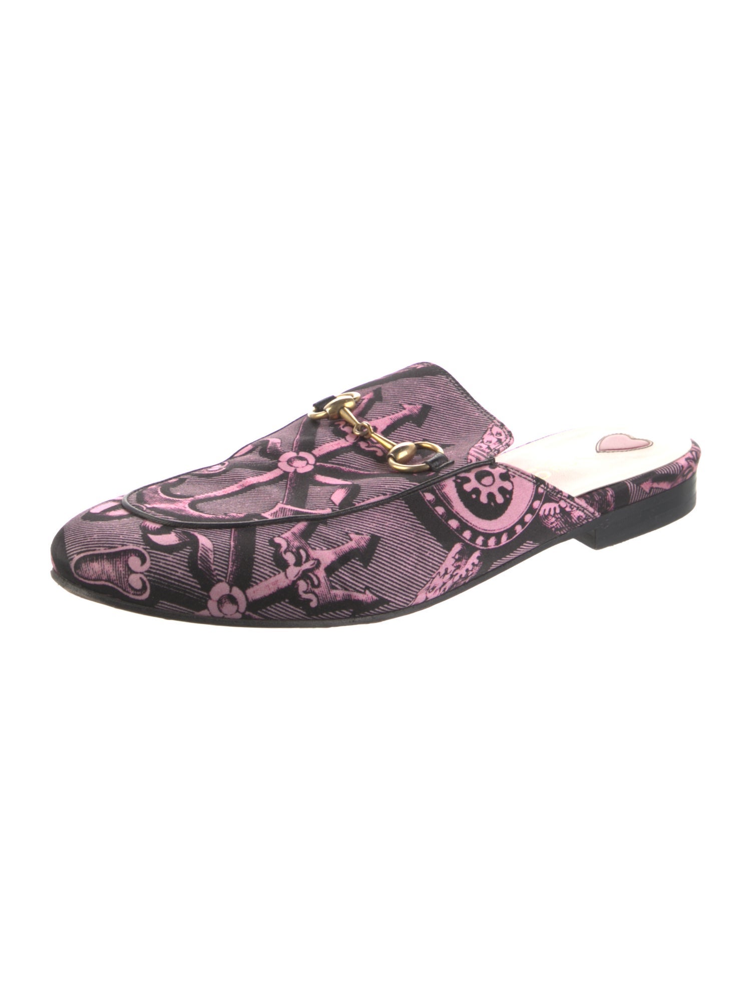 Gucci Horsebit Accent Printed Mules