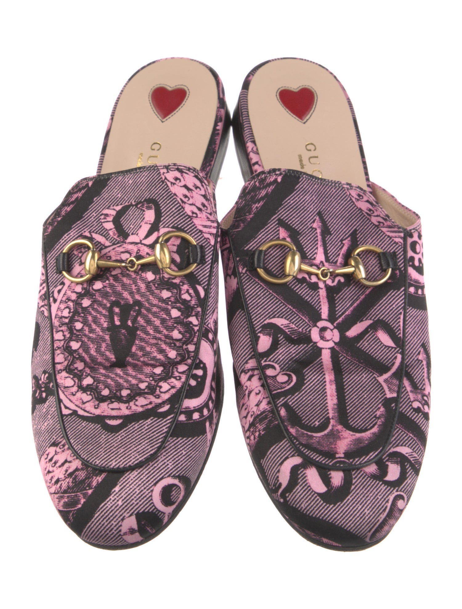 Gucci Horsebit Accent Printed Mules