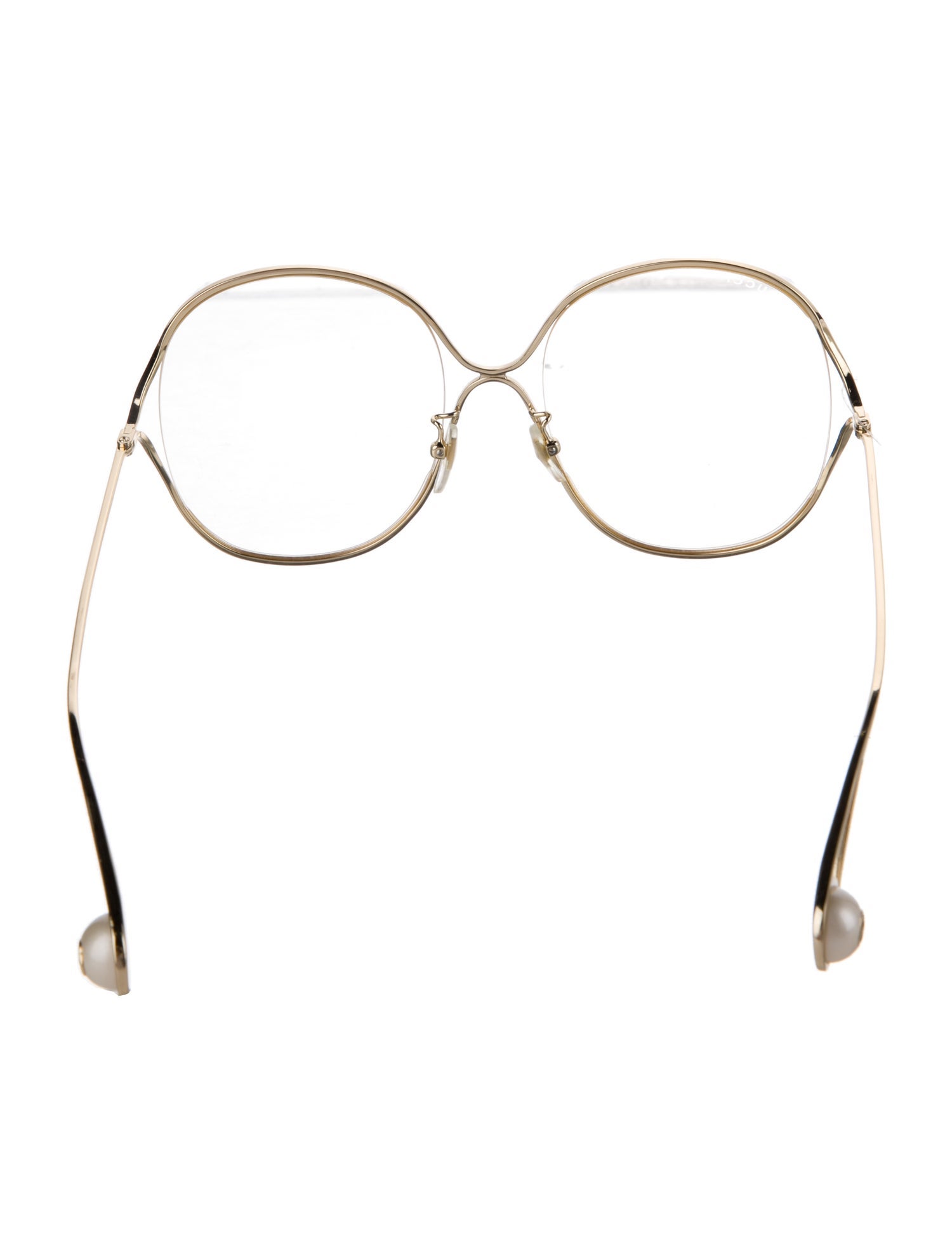 Gucci Faux Pearl Accents Oversize Eyeglasses