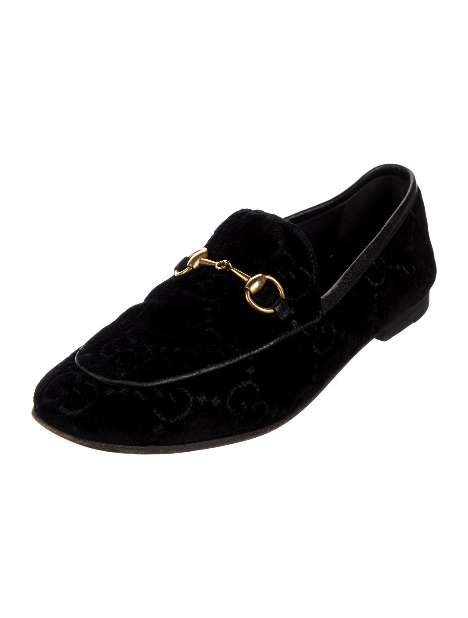 Gucci Horsebit Accent Velvet Loafers