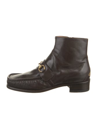 Gucci Horsebit Accent Leather Boots