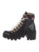 Gucci Sylvie Web Accent Leather Combat Boots