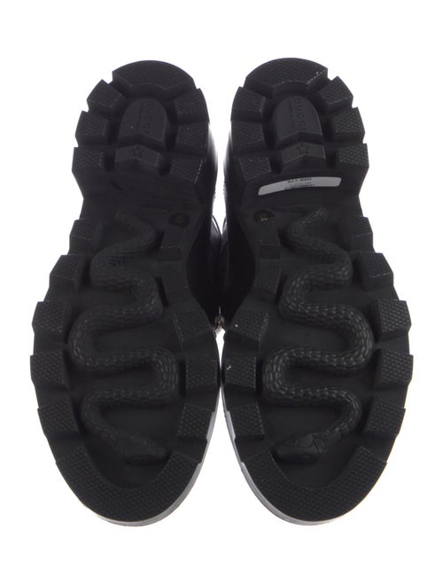 Gucci Sylvie Web Accent Leather Combat Boots