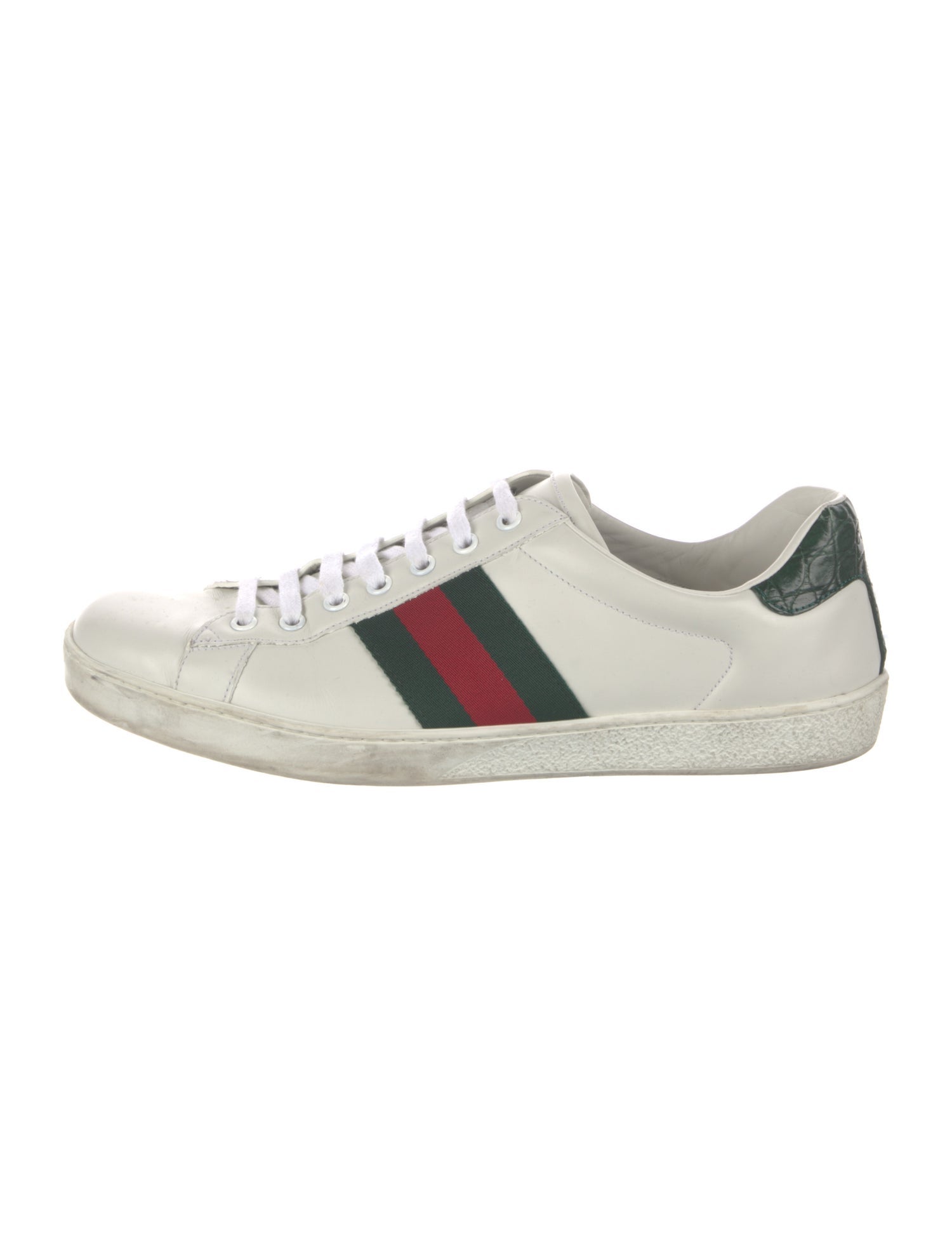 Gucci Web Accent Leather Sneakers