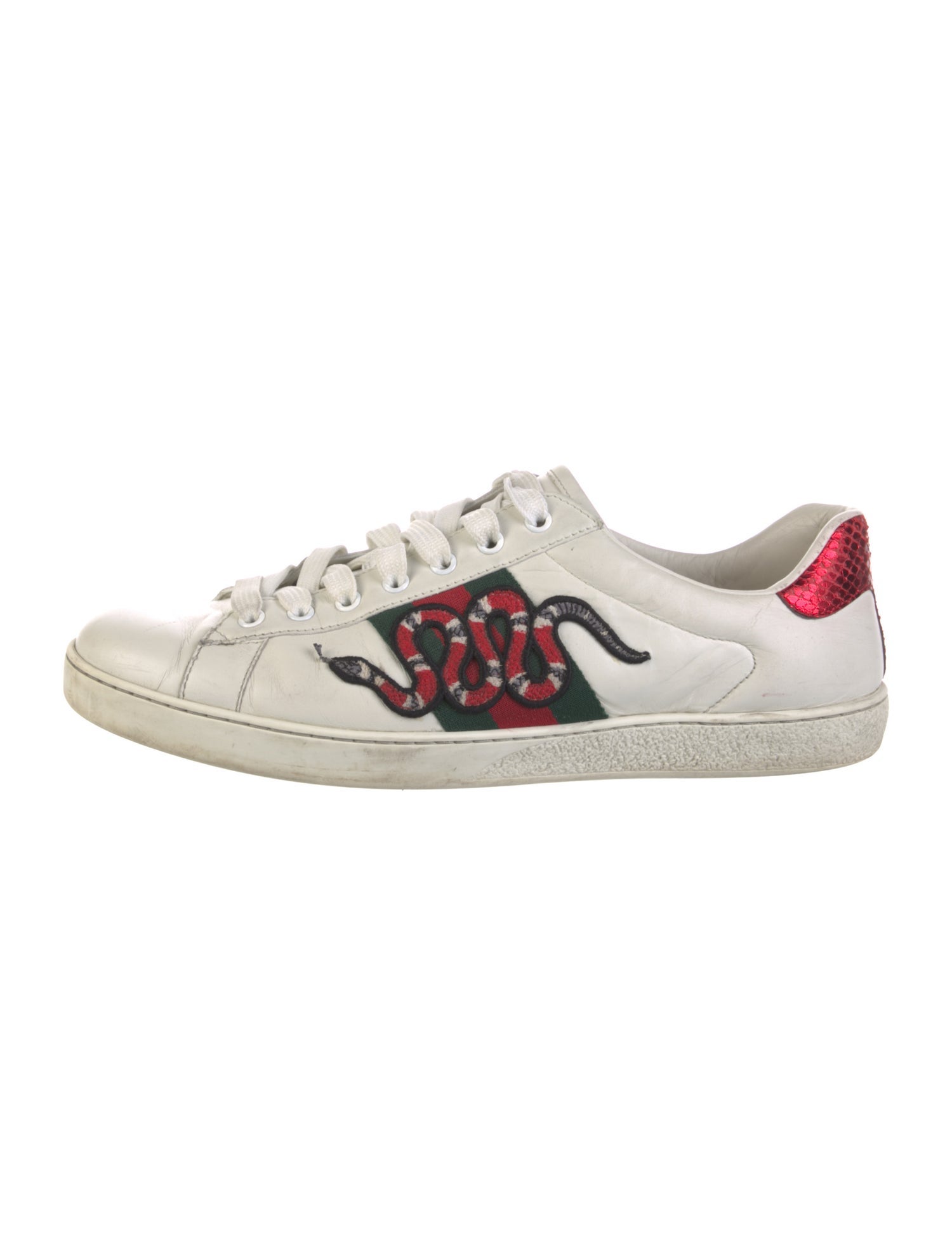 Gucci Web Accent Leather Sneakers