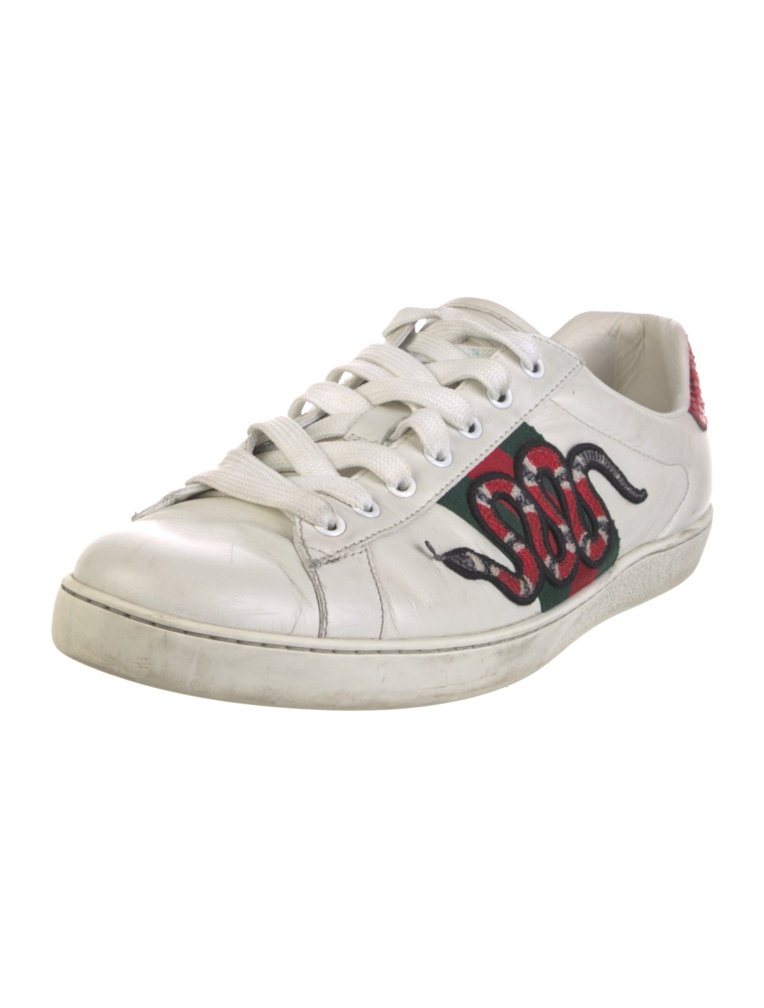 Gucci Web Accent Leather Sneakers