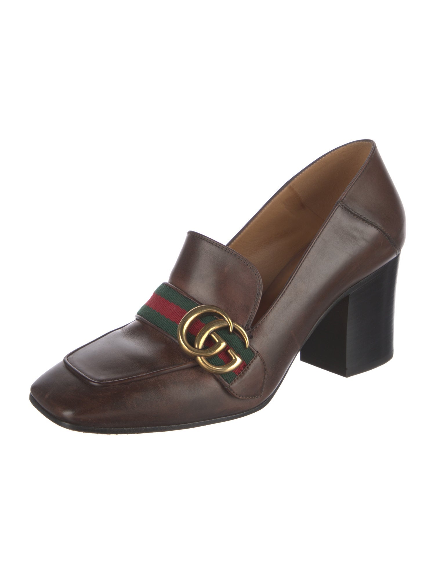 Gucci GG Logo Leather Pumps