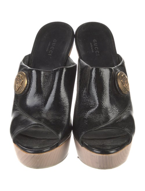 Gucci Hysteria Accent Patent Leather Slides