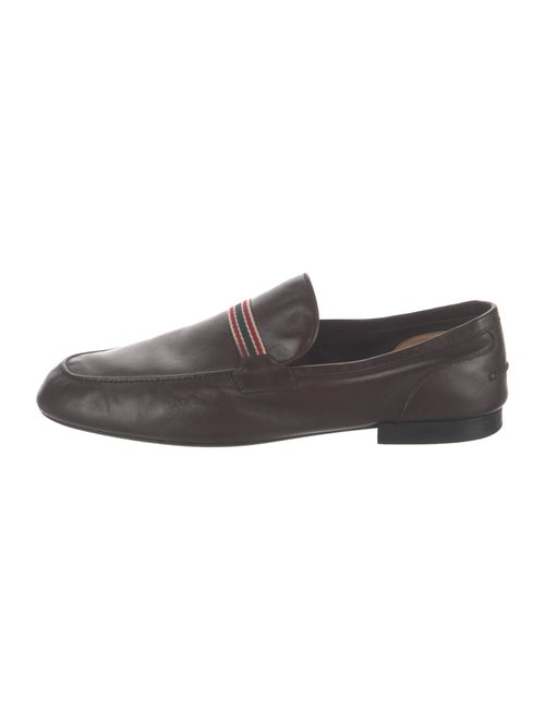 Gucci Sylvie Web Accent Leather Loafers