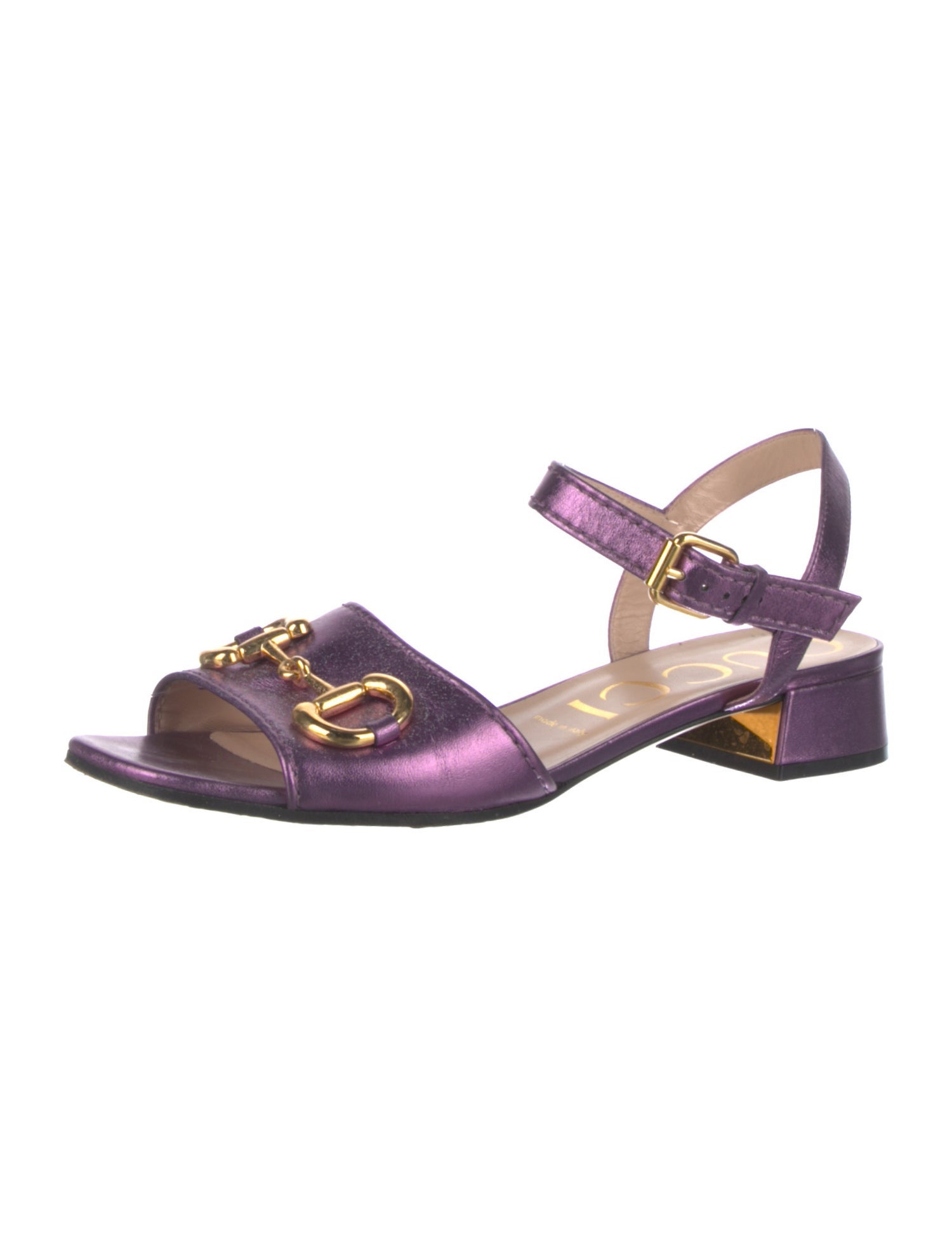 Gucci 1955 Horsebit Accent Leather Slingback Sandals