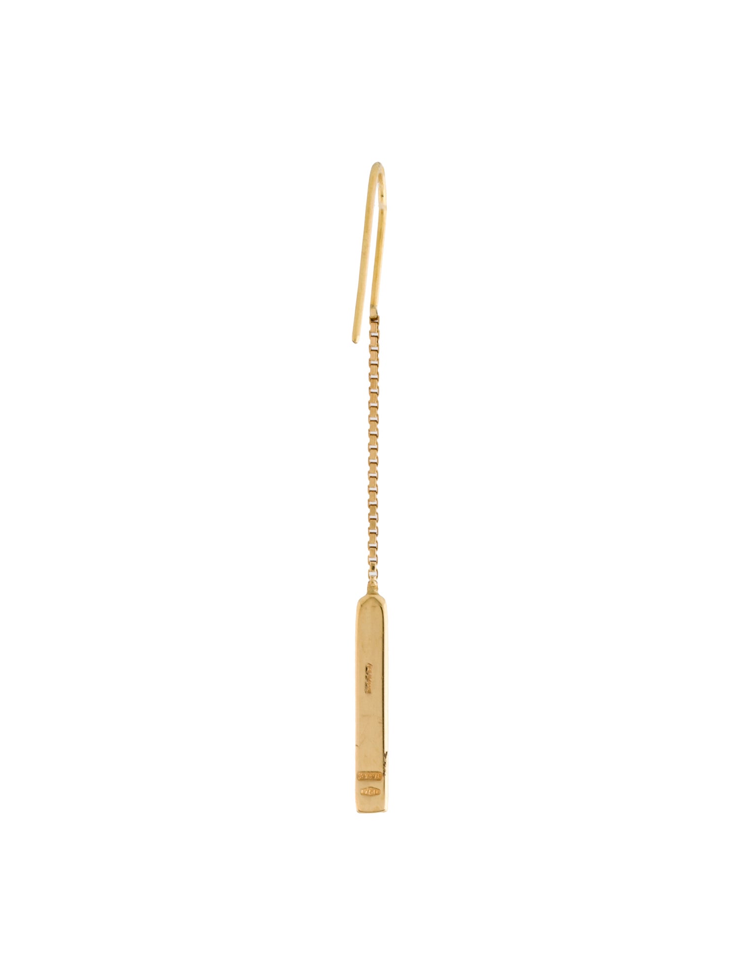 Gucci 18K Logo Bar Drop Earring