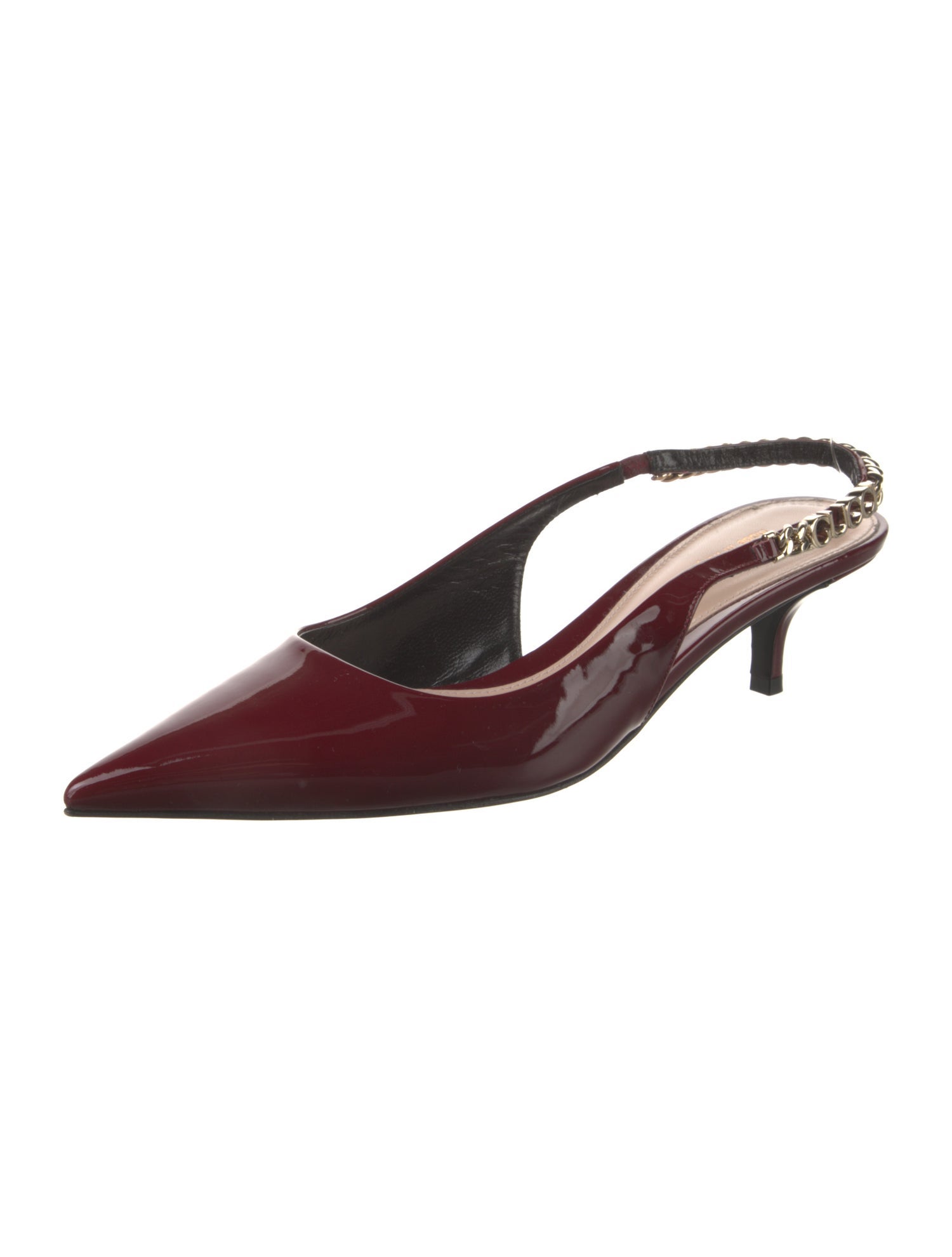 Gucci Signoria Patent Leather Slingback Pumps