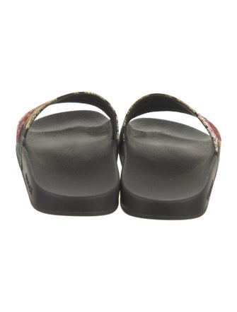 Gucci Floral Print Embroidered Accent Slides