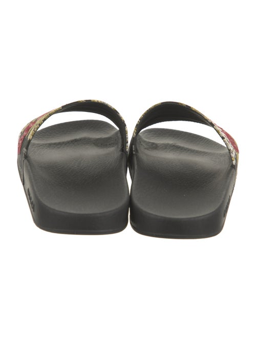 Gucci Floral Print Embroidered Accent Slides