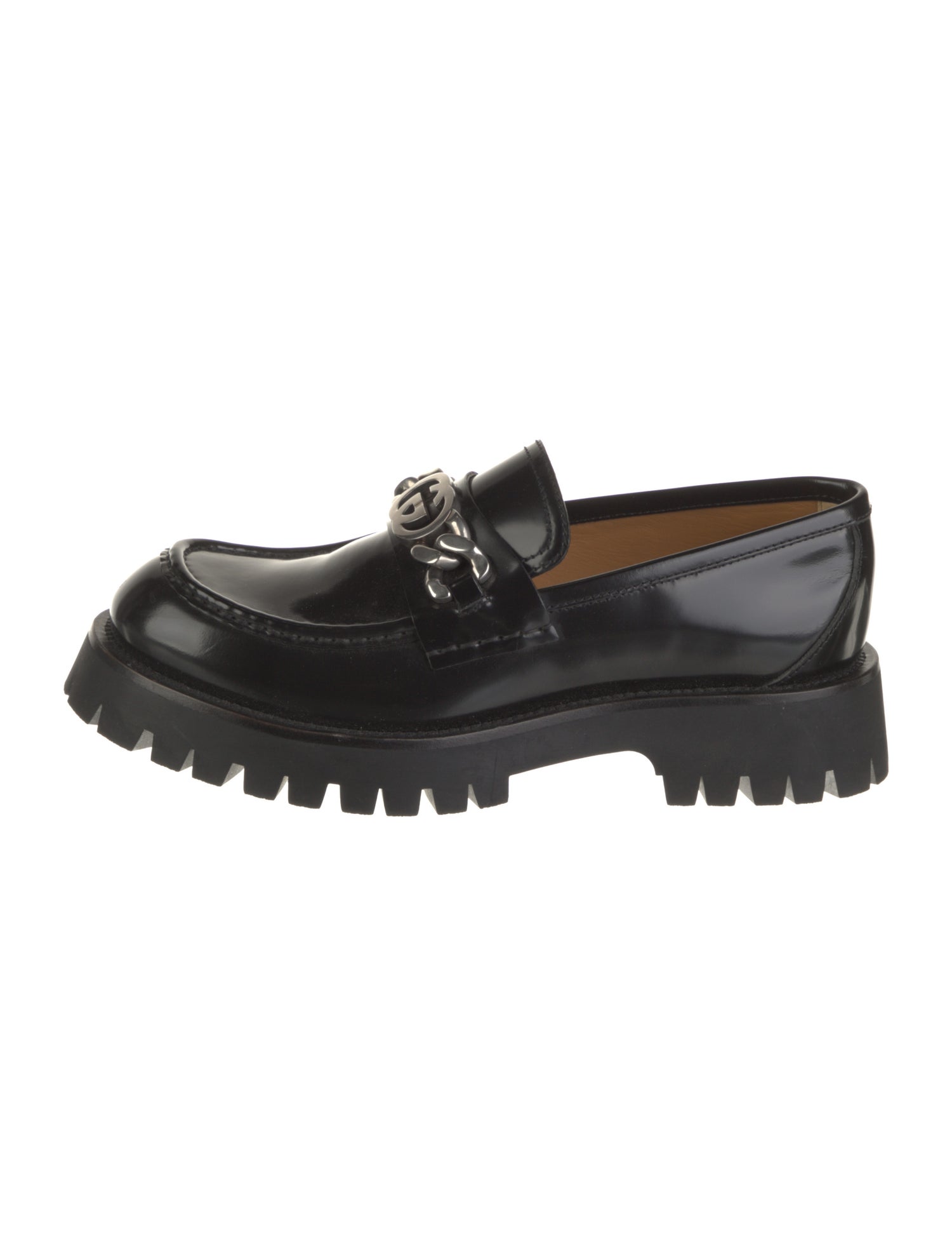 Gucci Interlocking G Logo Patent Leather Loafers