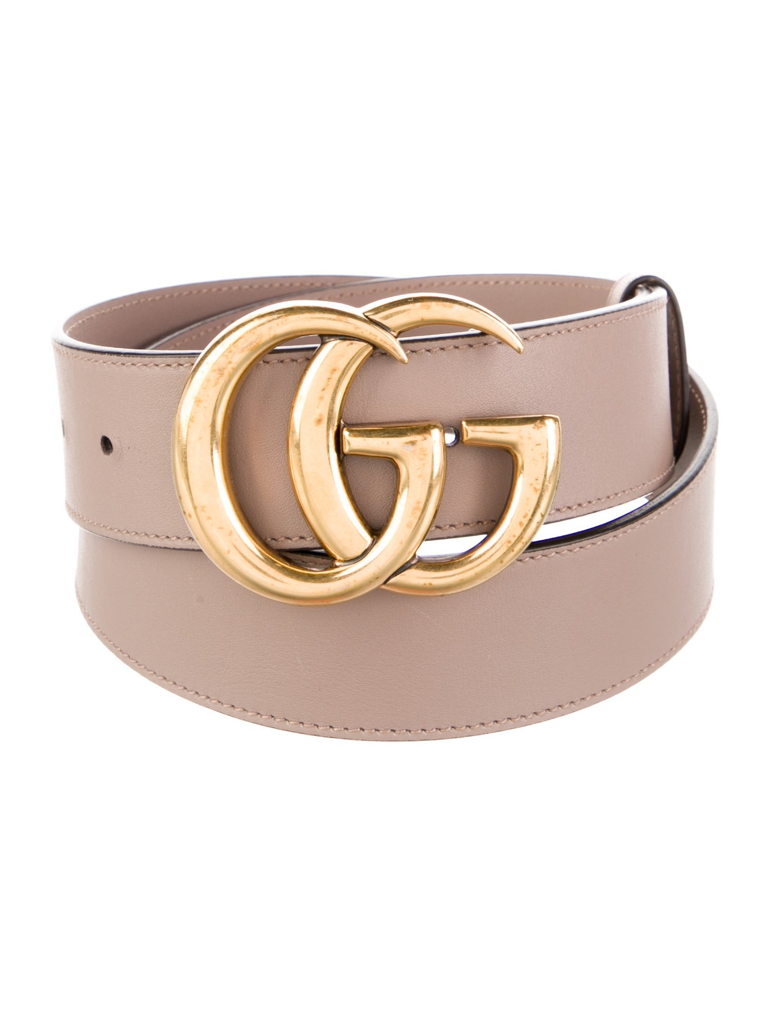 Gucci Double G Logo Leather Belt
