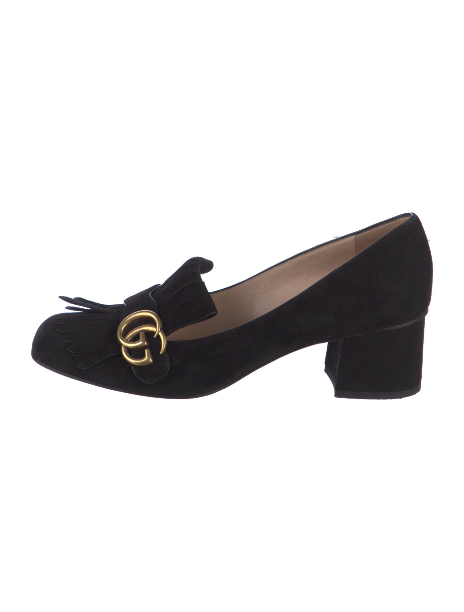 Gucci Double G Logo Suede Pumps