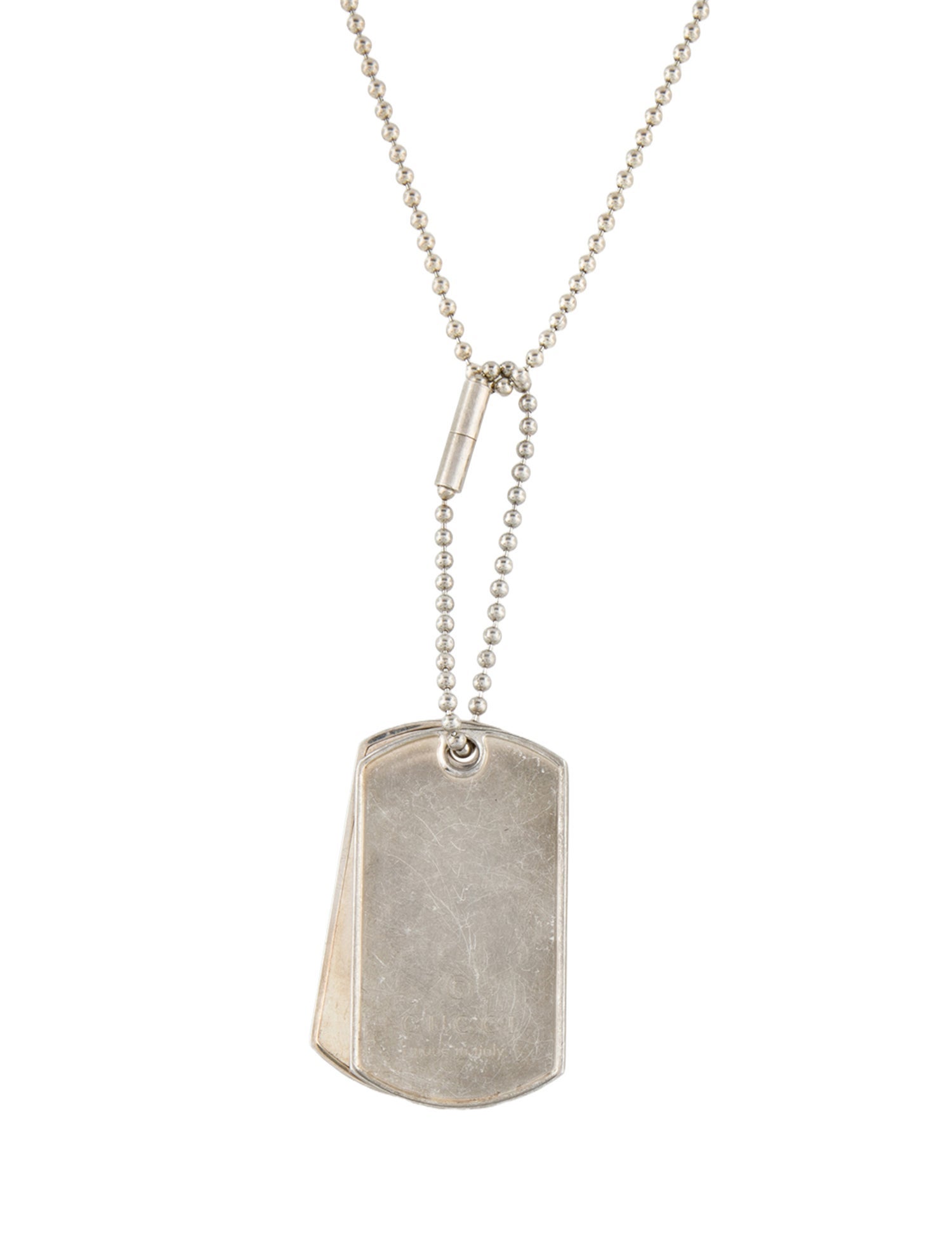 Gucci Double Dog Tag Pendant Necklace