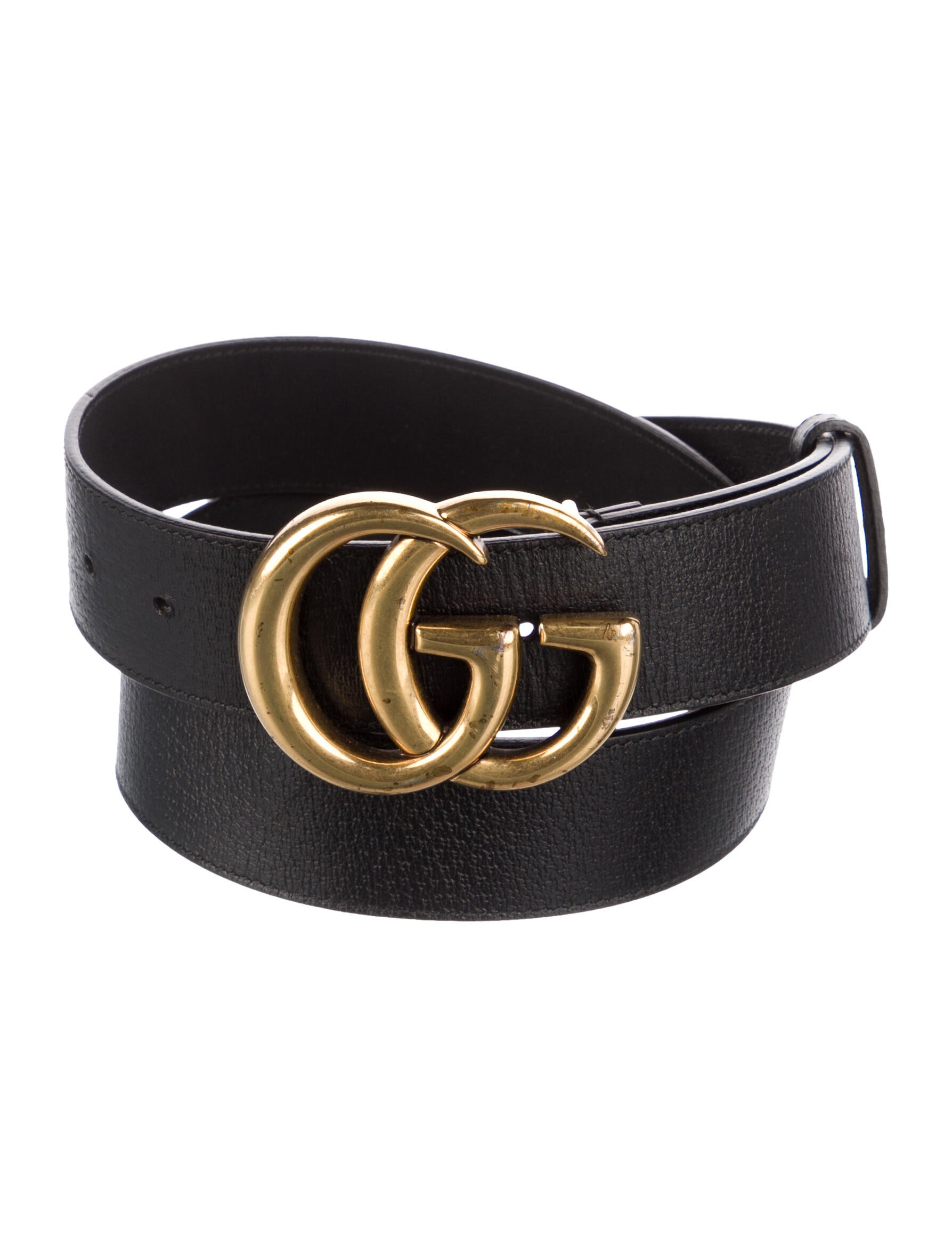 Gucci Double G Logo Leather Belt