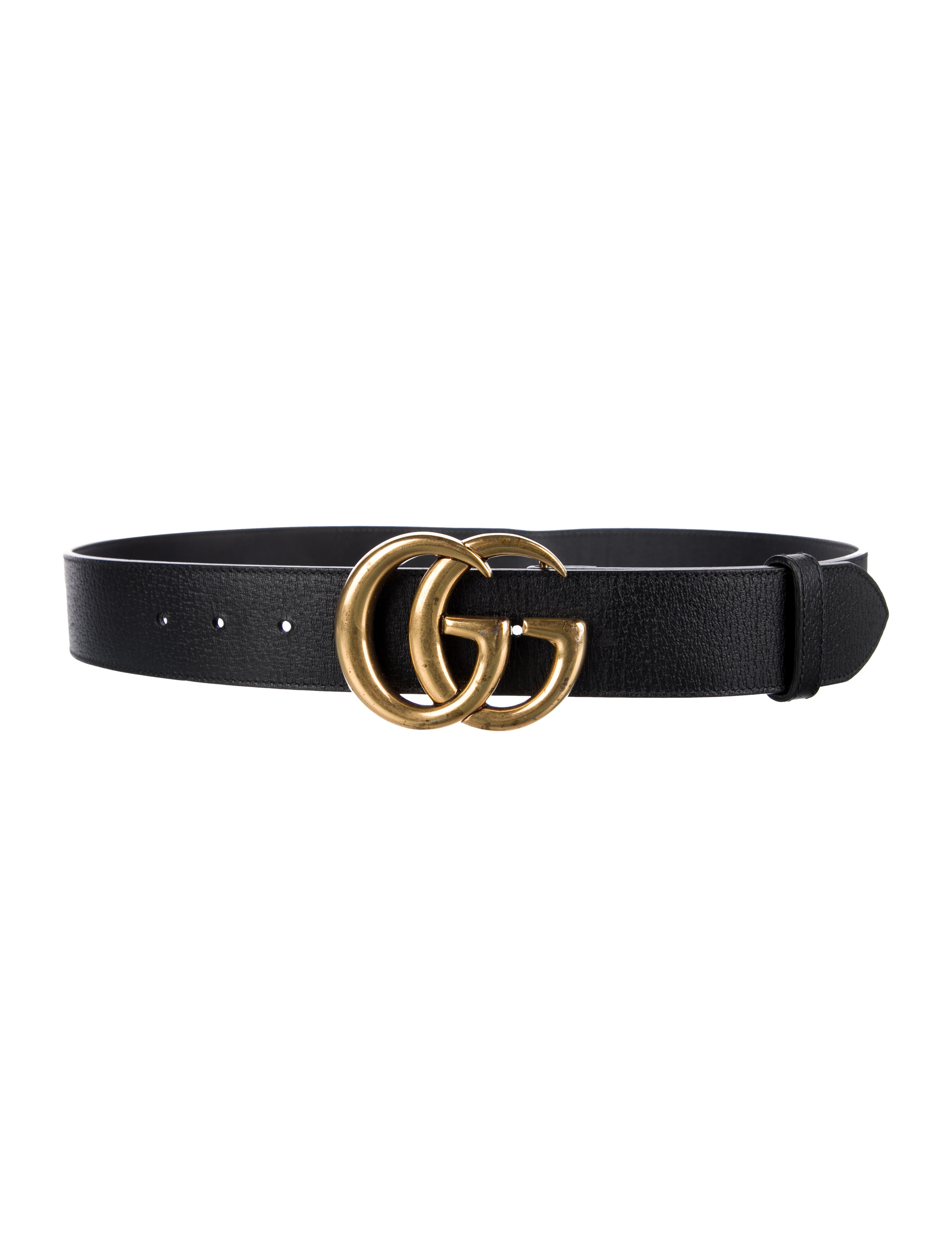 Gucci Double G Logo Leather Belt