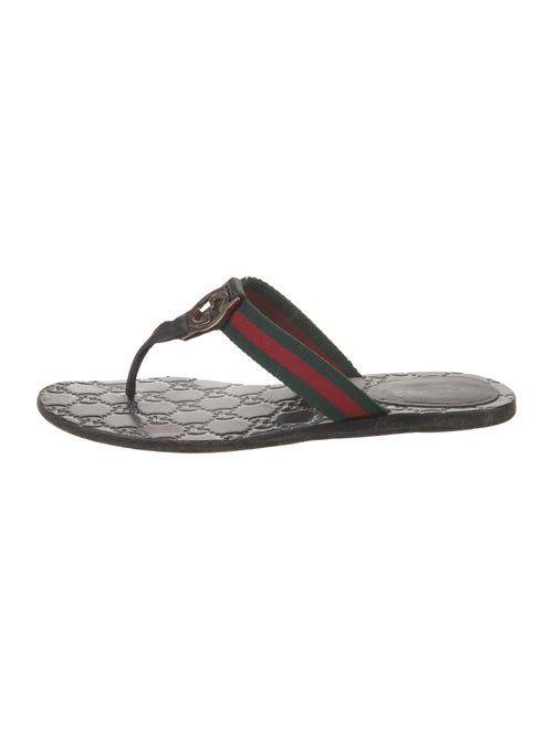 Gucci Web Accent T-Strap Sandals