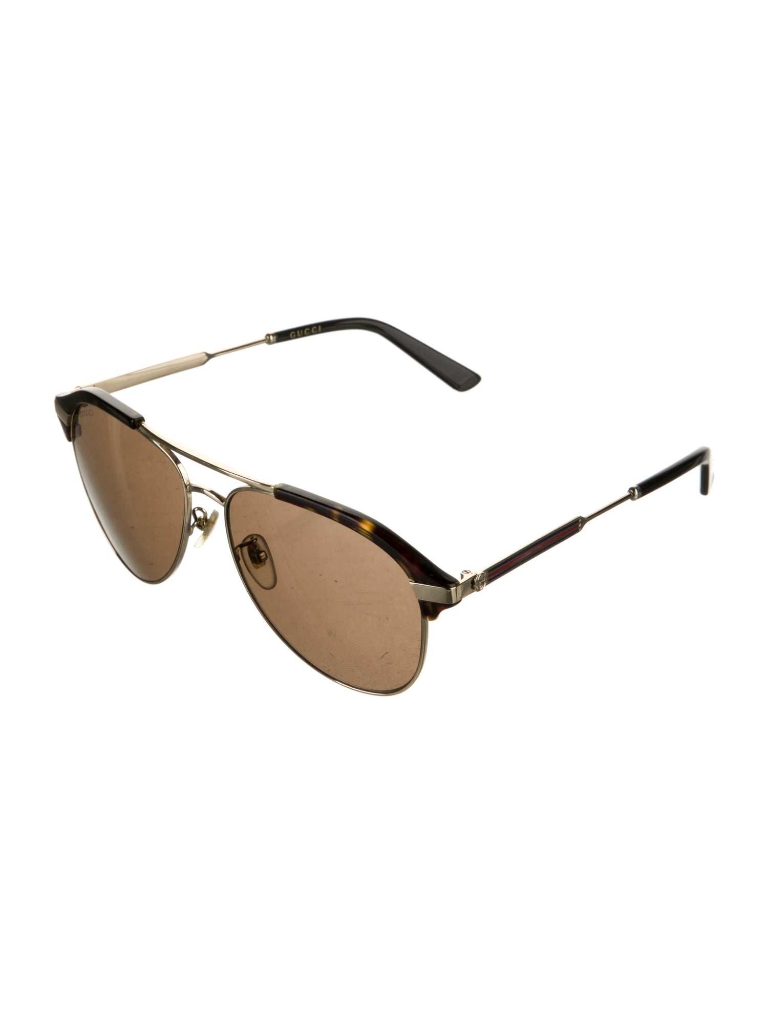 Gucci Web Accent Aviator Sunglasses