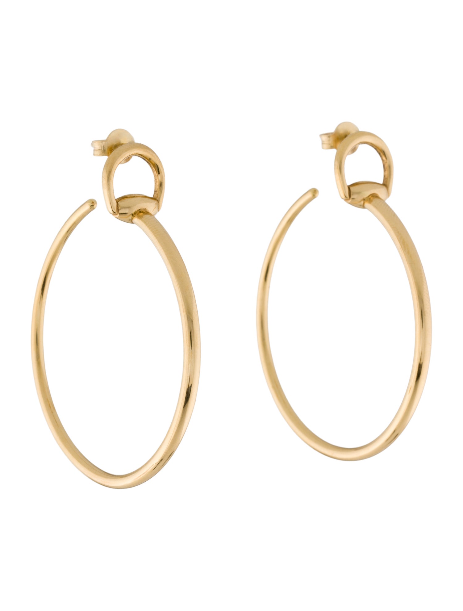 Gucci 18K Gucci Horsebit Hoop Earrings