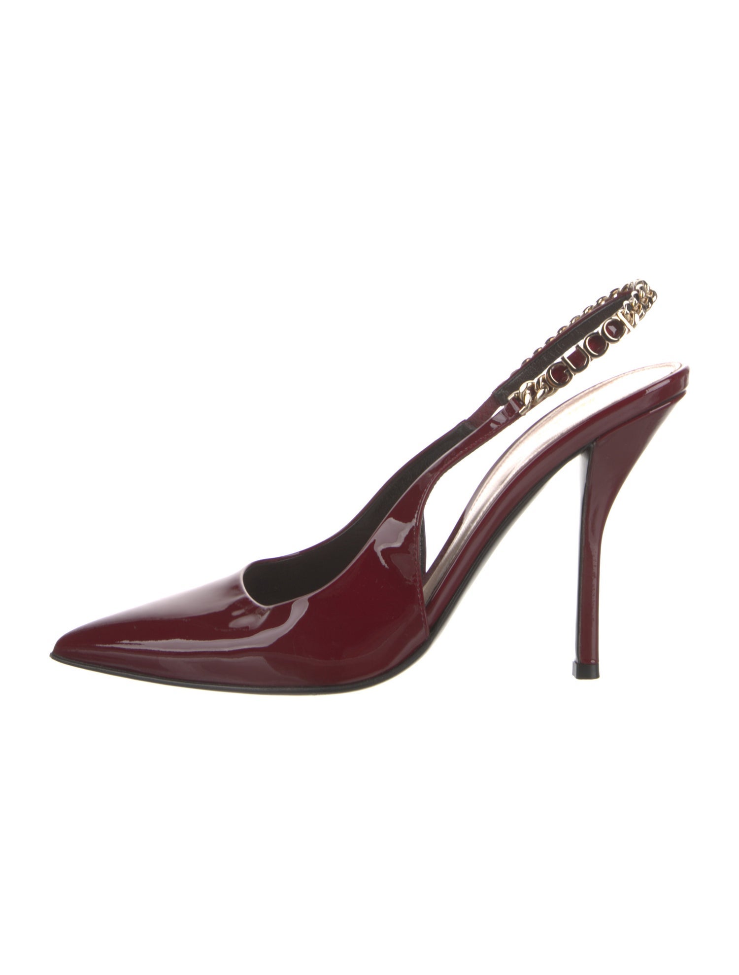 Gucci Signoria Patent Leather Slingback Pumps