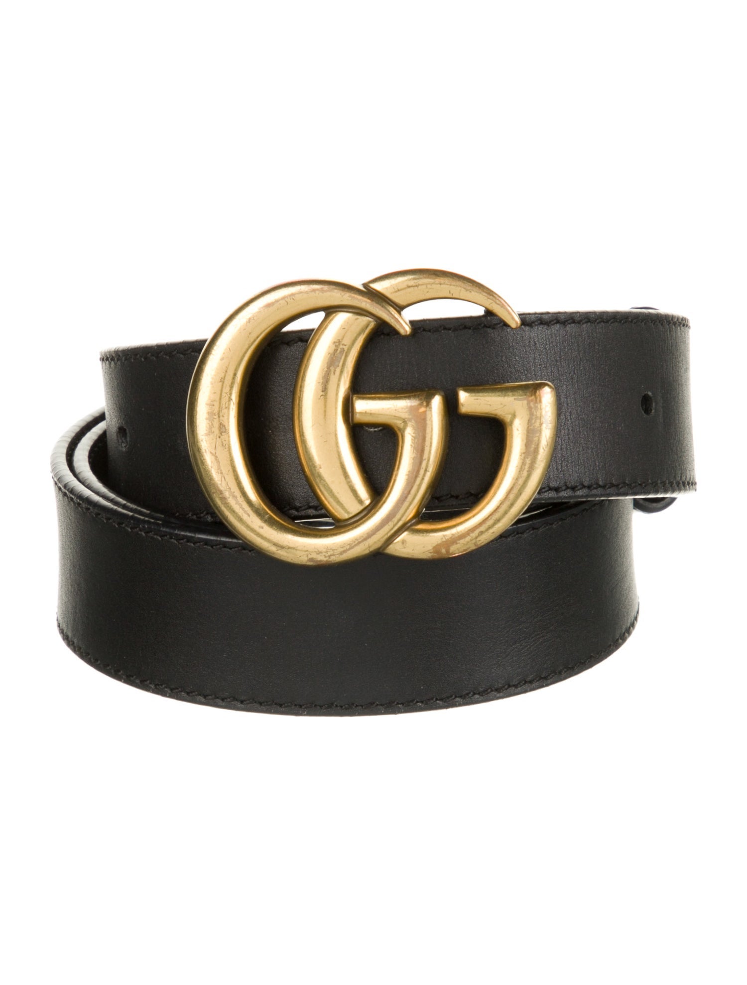 Gucci GG Marmont Leather Belt Double G Logo Belt