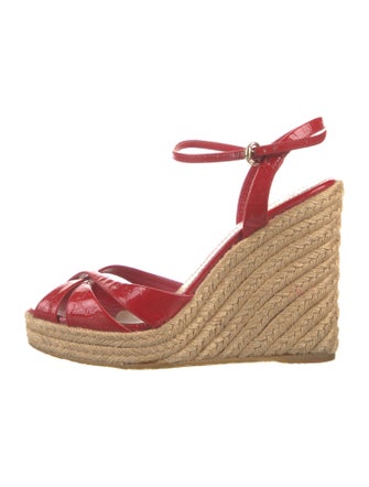 Gucci Microguccissima Pattern Patent Leather Espadrilles