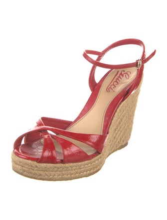 Gucci Microguccissima Pattern Patent Leather Espadrilles