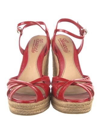 Gucci Microguccissima Pattern Patent Leather Espadrilles