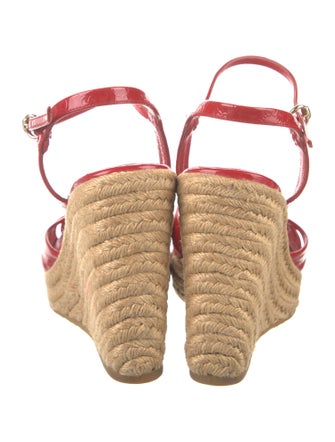 Gucci Microguccissima Pattern Patent Leather Espadrilles