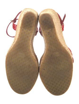 Gucci Microguccissima Pattern Patent Leather Espadrilles