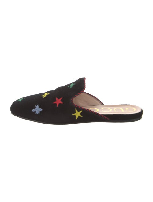 Gucci Bee Accent Velvet Mules