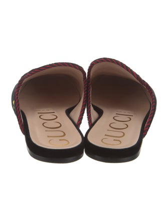 Gucci Bee Accent Velvet Mules